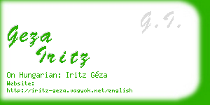 geza iritz business card